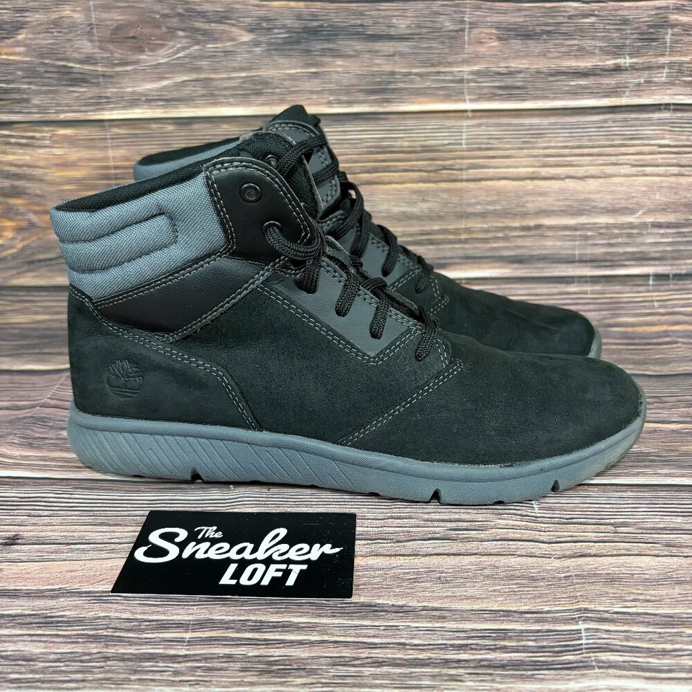 Timberland Boltero Mid Youth Suede Black Lace Up Boots Size 6.5